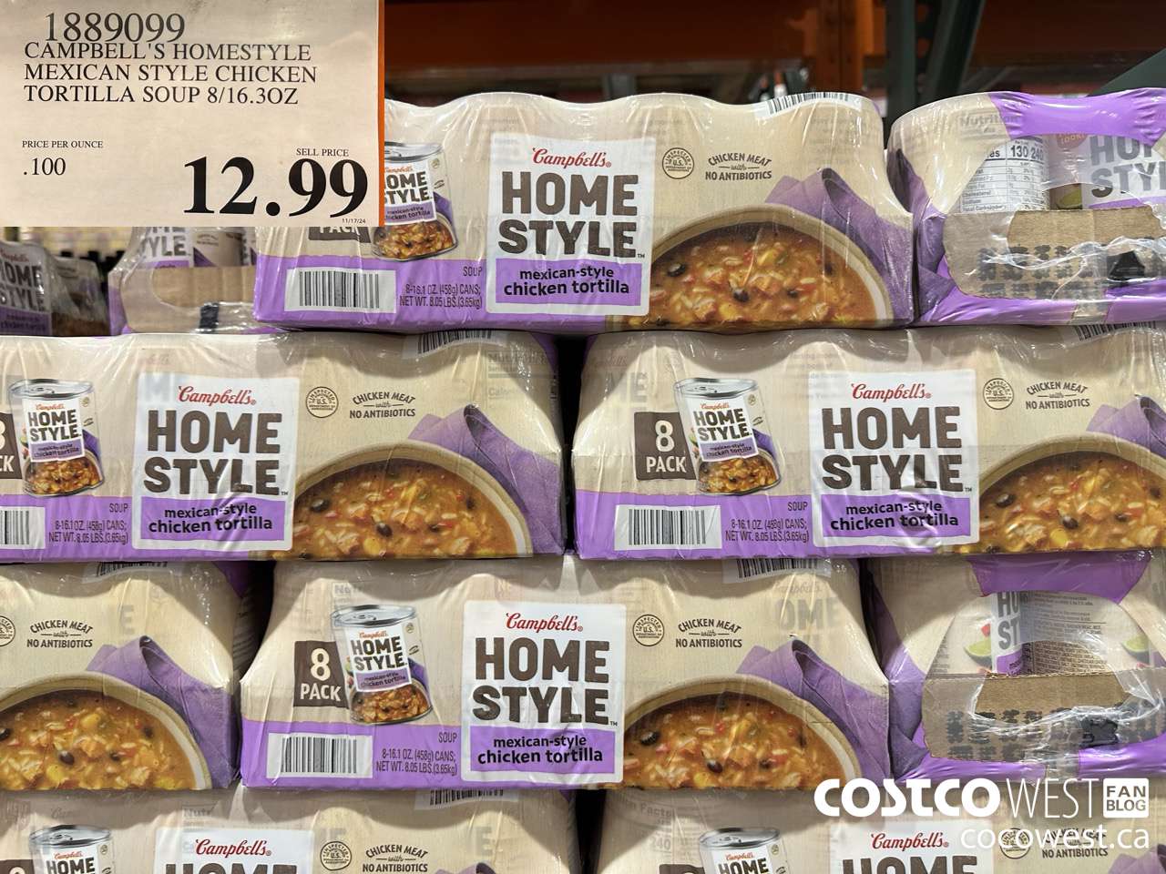 1889099 CAMPBELL'S HOMESTYLE MEXICAN STYLE CHICKEN TORTILLA SOUP 8/16.3 OZ $12.99