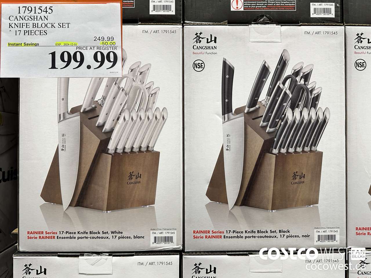 1791545 CANSHAN KNIFE BLOCK SET 17 PIECES ($50.00 INSTANT SAVINGS EXPIRES ON 2024-12-01) $199.99