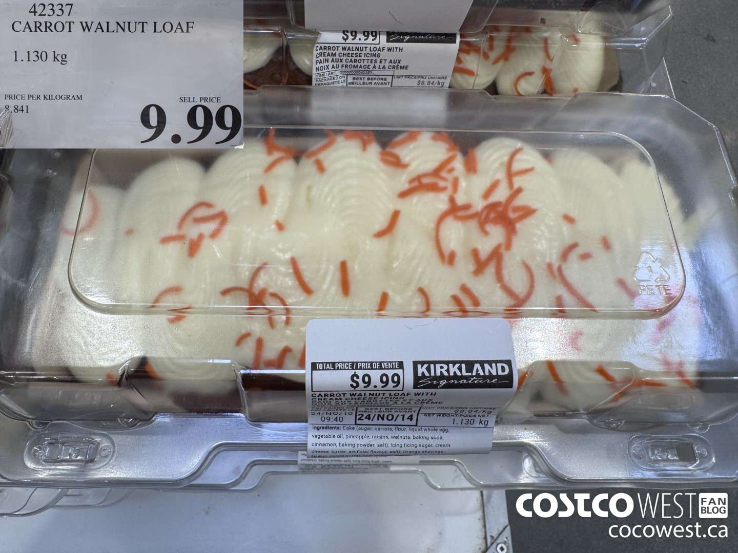 42337 CARROT WALNUT LOAF WITH CREAM CHEESE ICING $9.99