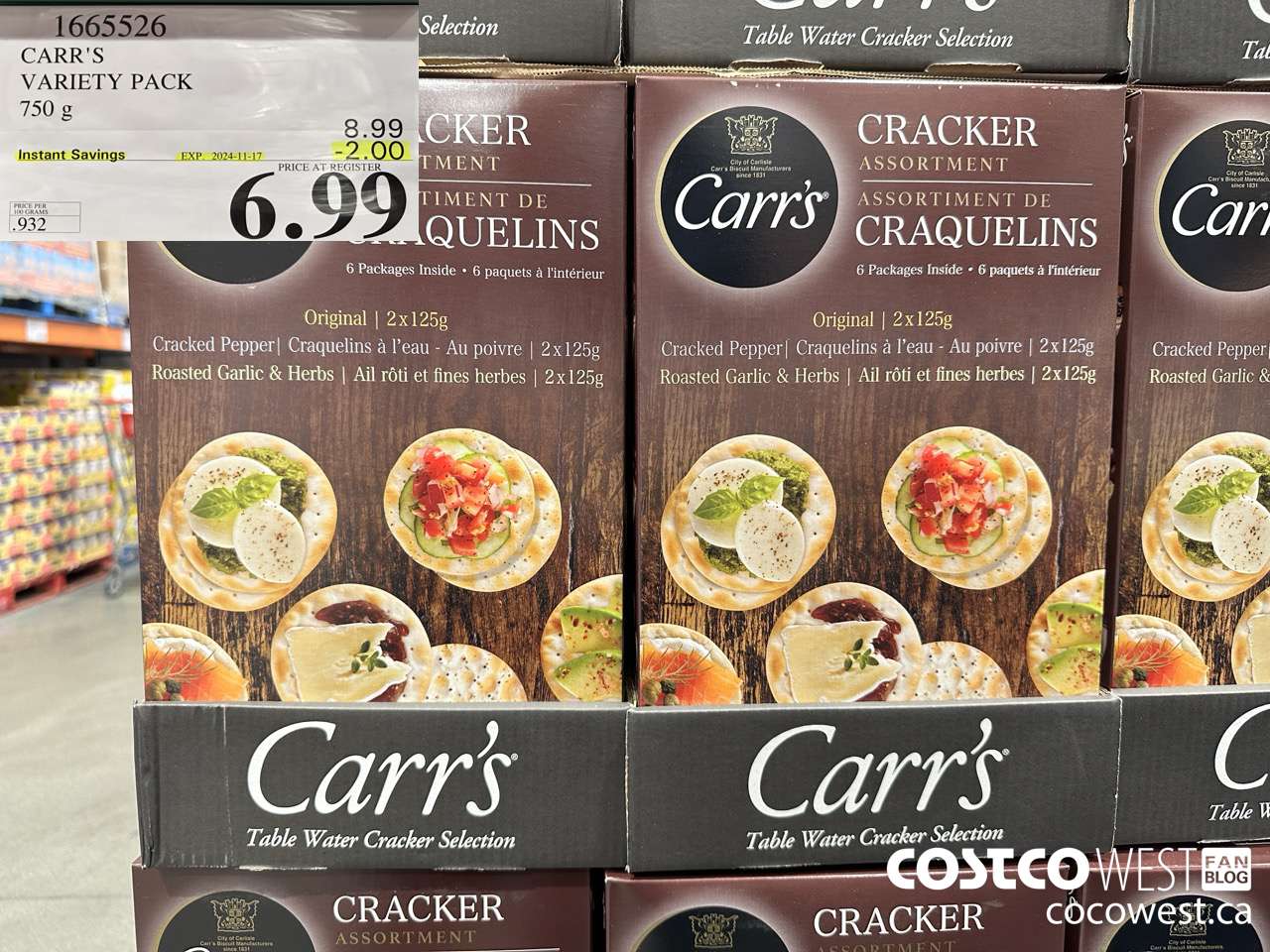 1665526 CARR'S VARIETY PACK 750 G ($2.00 INSTANT SAVINGS EXPIRES ON 2024-11-17) $6.99