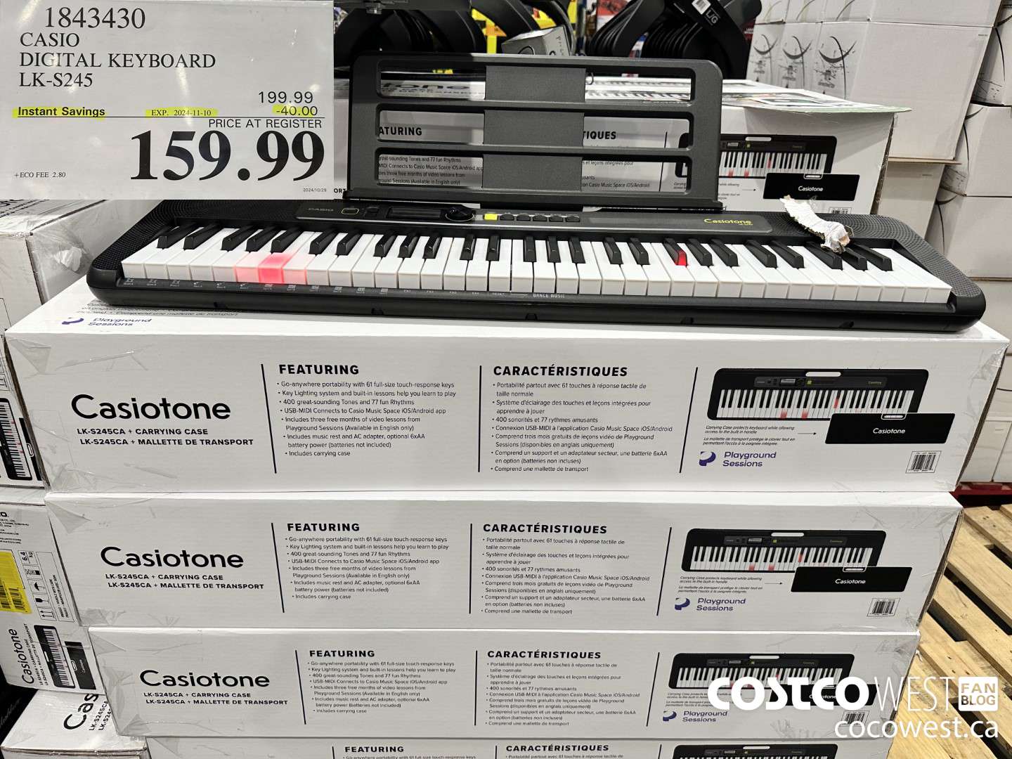 1843430 CASIO DIGITAL KEYBOARD LK-S245 WITH CASE ($40.00 INSTANT SAVINGS EXPIRES ON 2024-11-10) $159.99