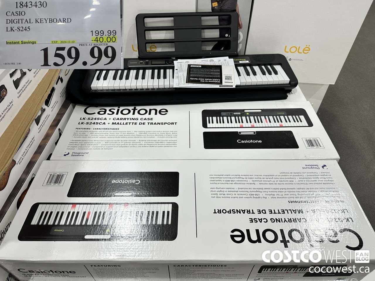 1843430 CASIO DIGITAL KEYBOARD LK-S245 WITH CASE ($40.00 INSTANT SAVINGS EXPIRES ON 2024-11-10) $159.99