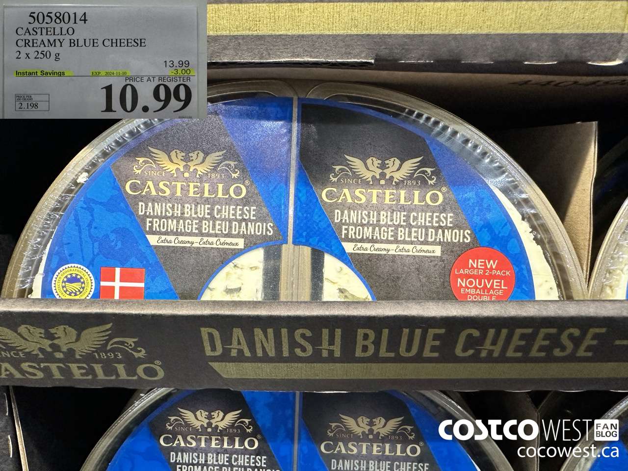 5058014 CASTELLO CREAMY BLUE CHEESE 2 x 250 g ($3.00 INSTANT SAVINGS EXPIRES ON 2024-11-10) $10.99