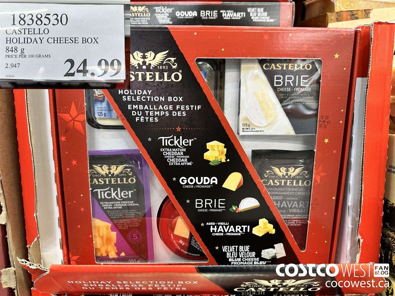 1838530 CASTELLO HOLIDAY CHEESE BOX 848G $24.99