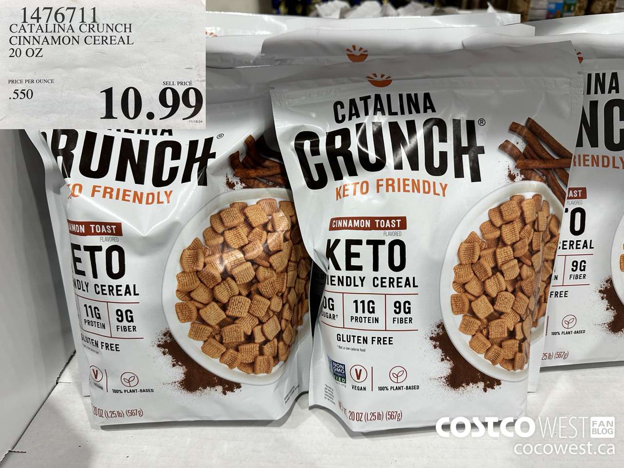 1476711 CATALINA CRUNCH KETO FRIENDLY CEREAL 20 OZ $10.99