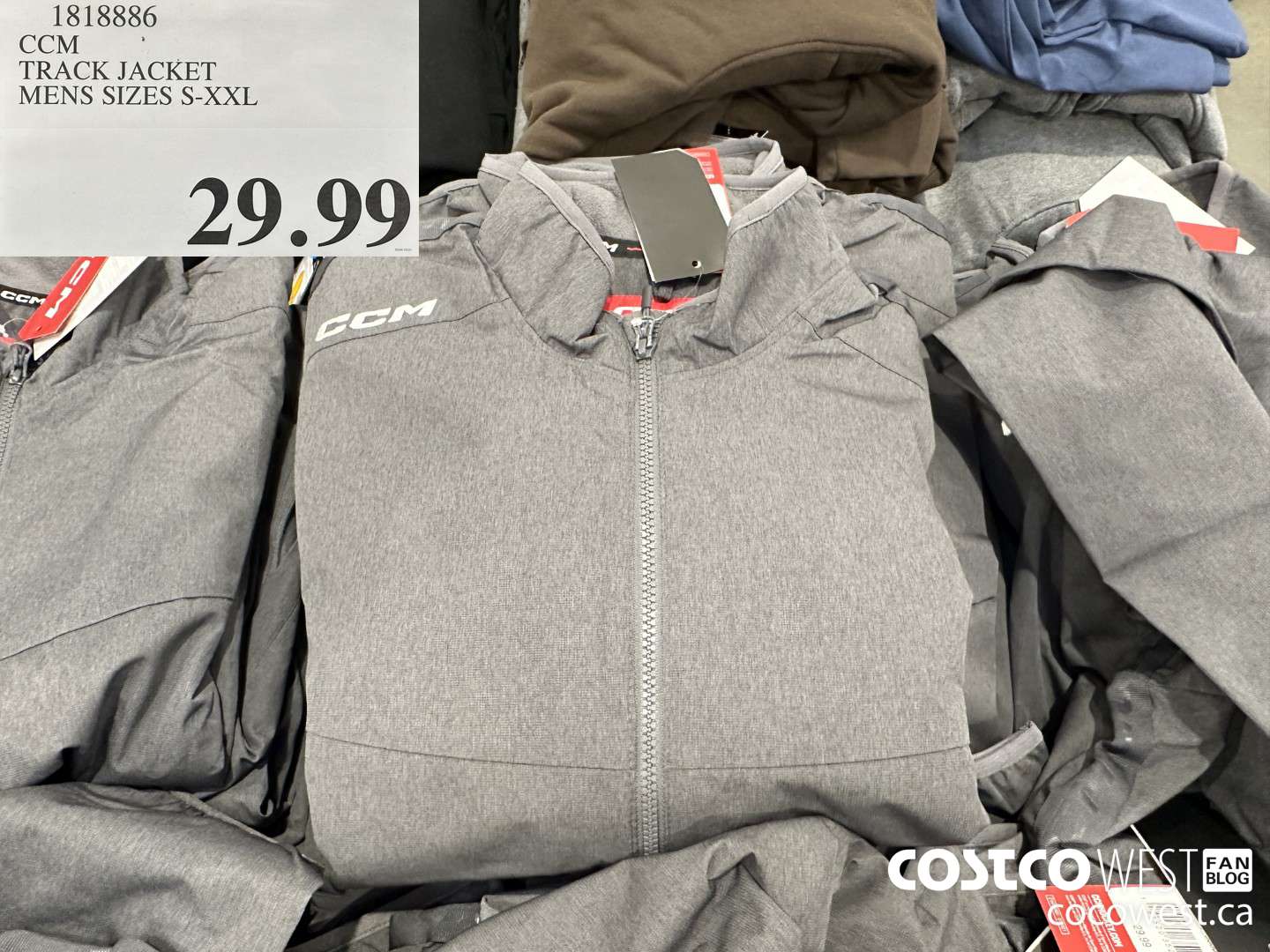 1818886 CCM TRACK JACKET MENS SIZES S-XXL $29.99