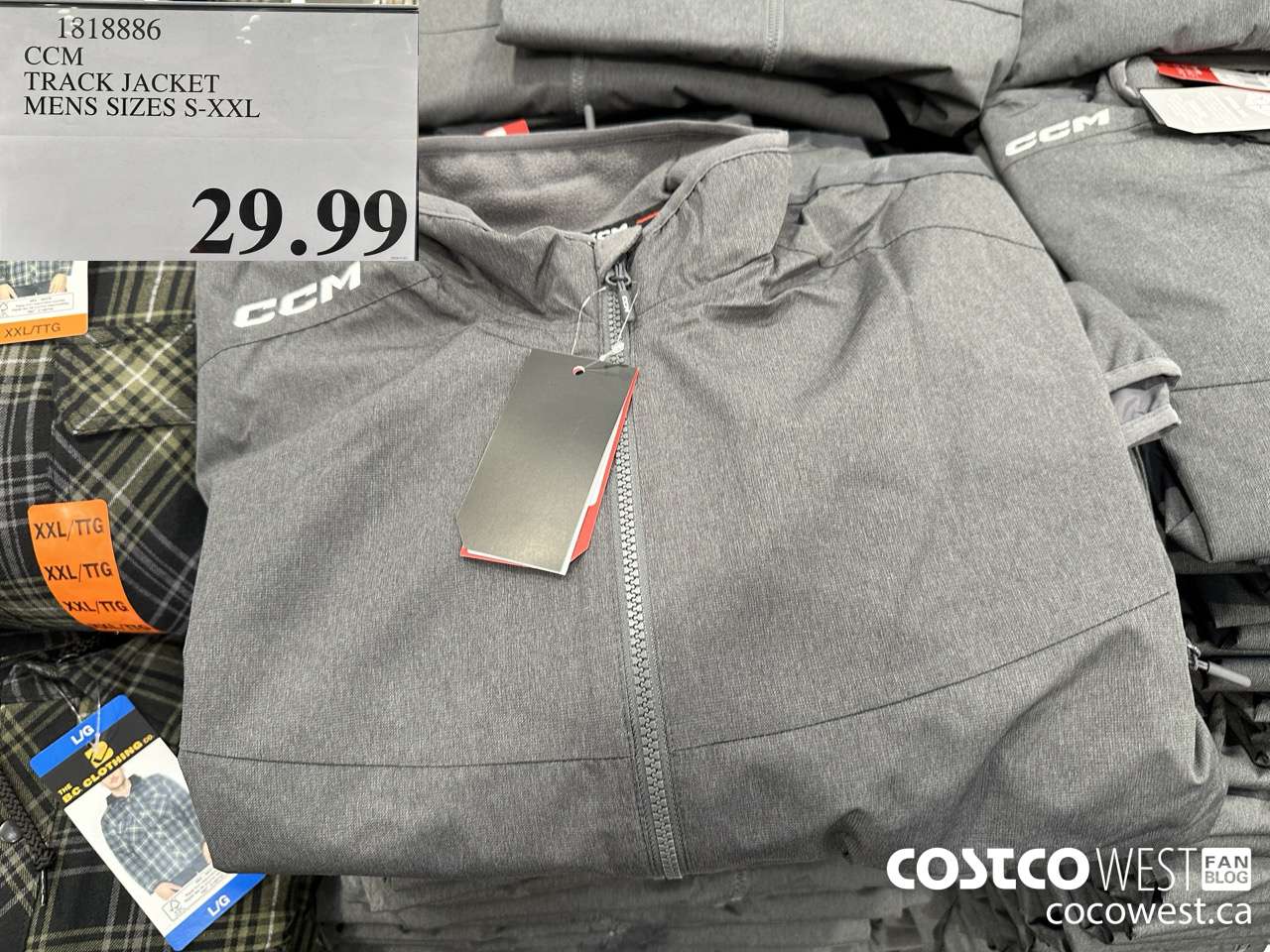 1818886 CCM TRACK JACKET MENS SIZES S-XXL $29.99
