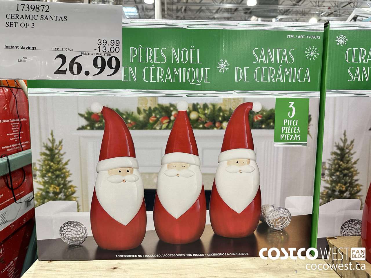 1739872 CERAMIC SANTAS SET OF 3 ($13.00 INSTANT SAVINGS EXPIRES ON 2024-11-27) $26.99