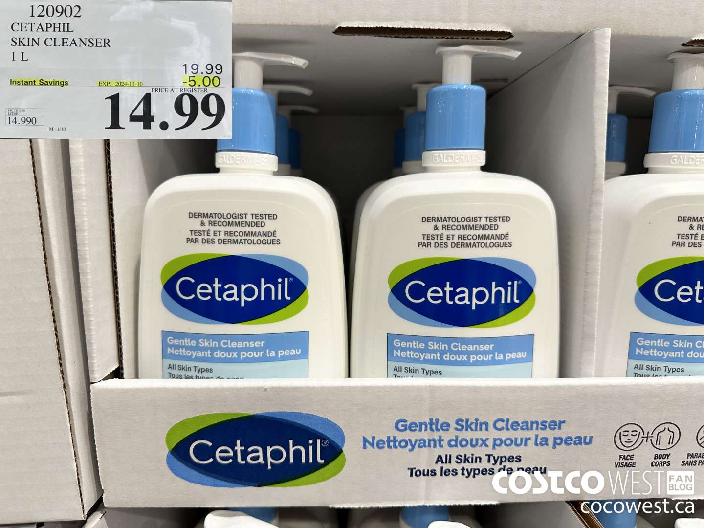 120902 CETAPHIL SKIN CLEANSER 1L ($5.00 INSTANT SAVINGS EXPIRES ON 2024-11-10) $14.99