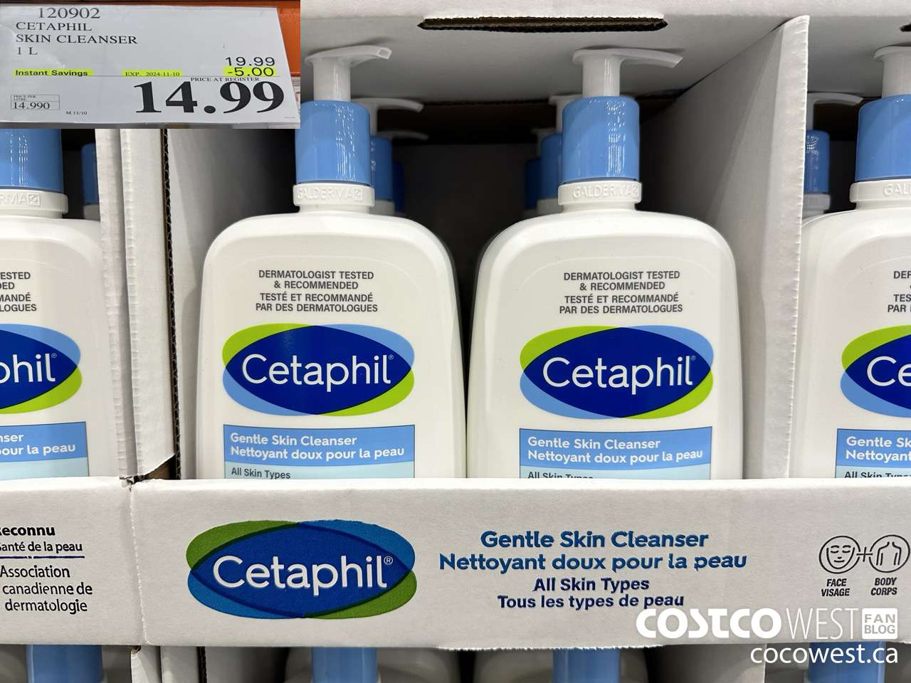 120902 CETAPHIL SKIN CLEANSER 1L ($5.00 INSTANT SAVINGS EXPIRES ON 2024-11-10) $14.99