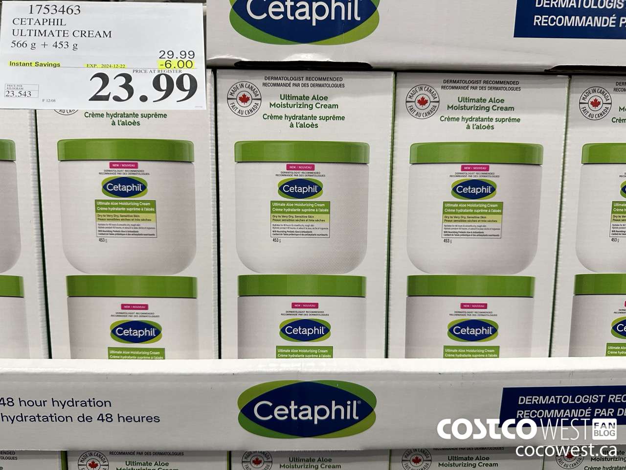 1753463 CETAPHIL ULTIMATE CREAM 566 G + 453 G ($6.00 INSTANT SAVINGS EXPIRES ON 2024-12-22) $23.99