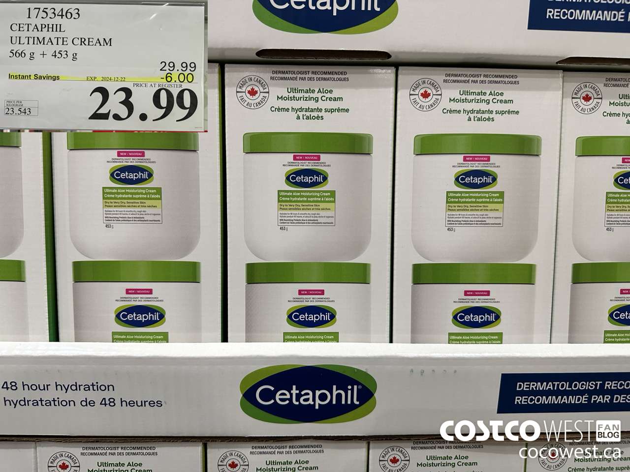 1753463 CETAPHIL ULTIMATE CREAM 566 G + 453 G ($6.00 INSTANT SAVINGS EXPIRES ON 2024-12-22) $23.99