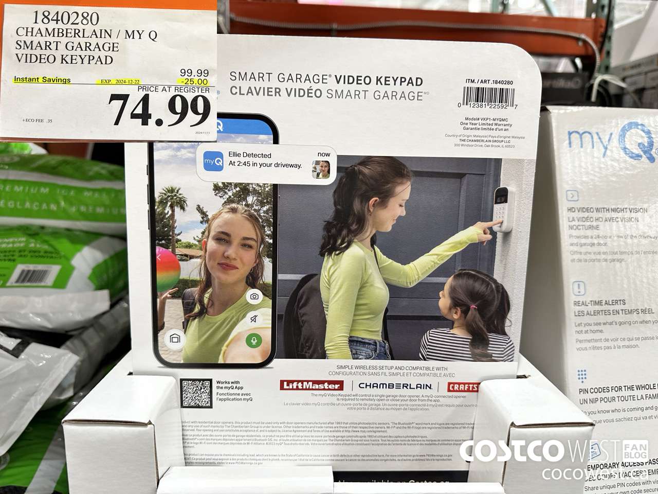 1840280 CHAMBERLAIN / MY Q SMART GARAGE VIDEO KEYPAD ($25.00 INSTANT SAVINGS EXPIRES ON 2024-12-22) $74.99