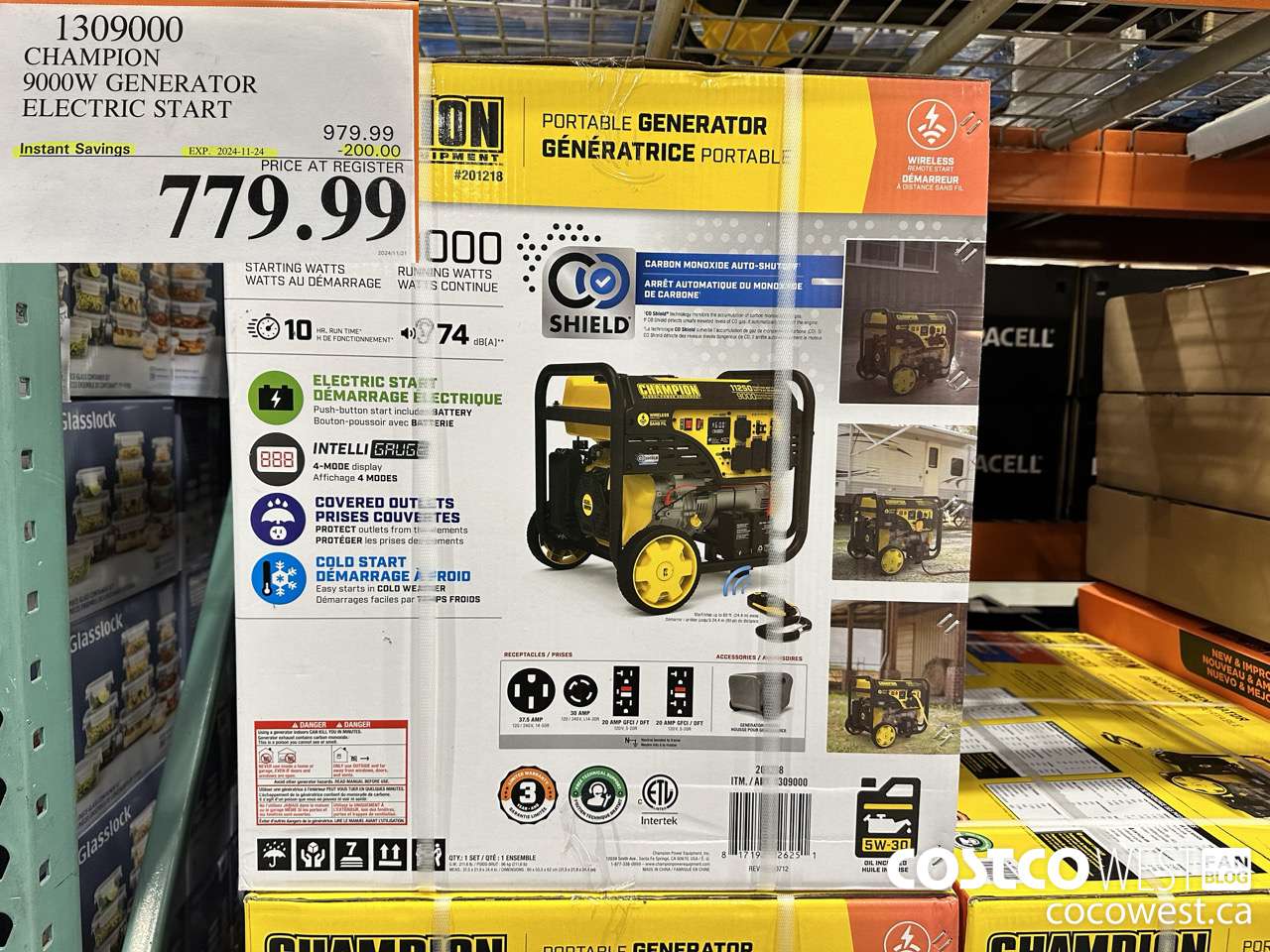 1309000 CHAMPION 9000W GENERATOR ELECTRIC START ($200.00 INSTANT SAVINGS EXPIRES ON 2024-11-24) $779.99