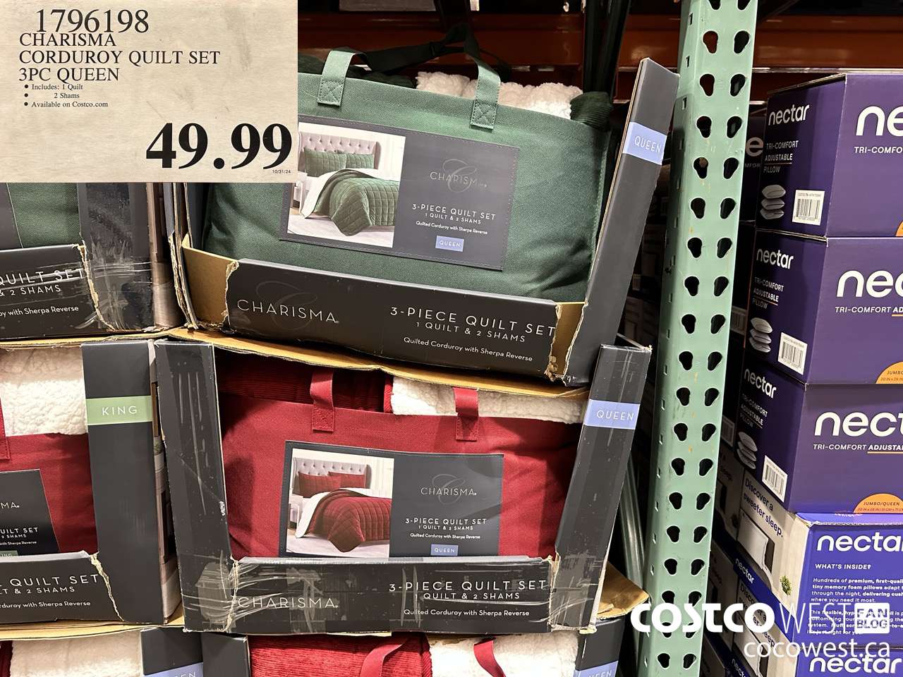 1796198 CHARISMA CORDUROY QUILT SET 3PC QUEEN $49.99