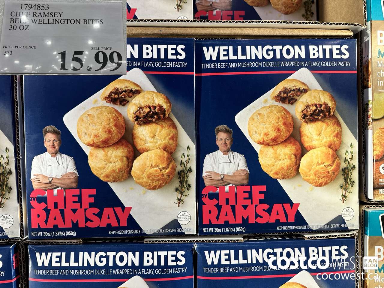 1794853 CHEF RAMSEY BEEF WELLINGTON BITES 30 OZ $15.99