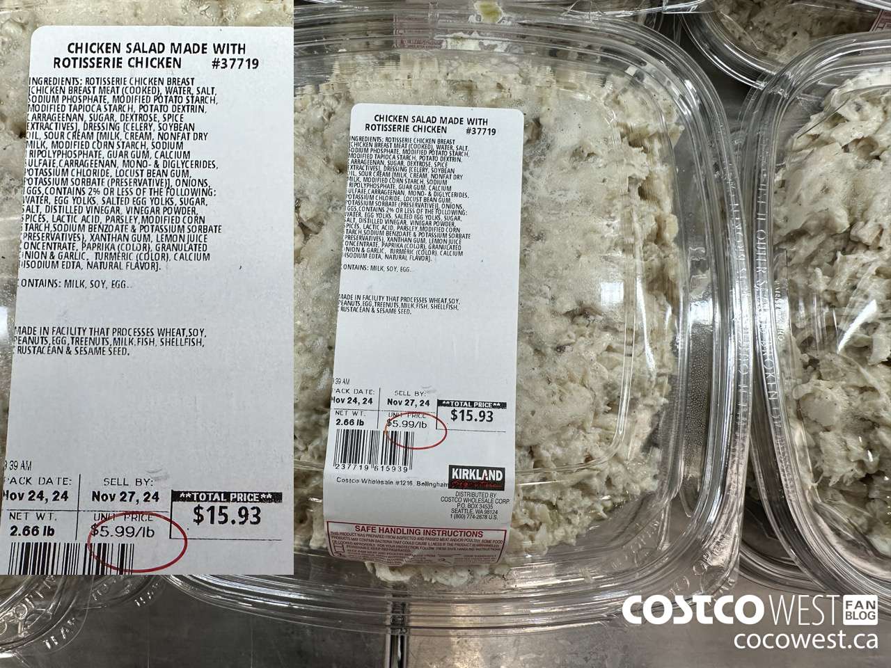 37719 CHICKEN SALAD MADE WITH ROTISSERIE CHICKEN PER LB $5.99