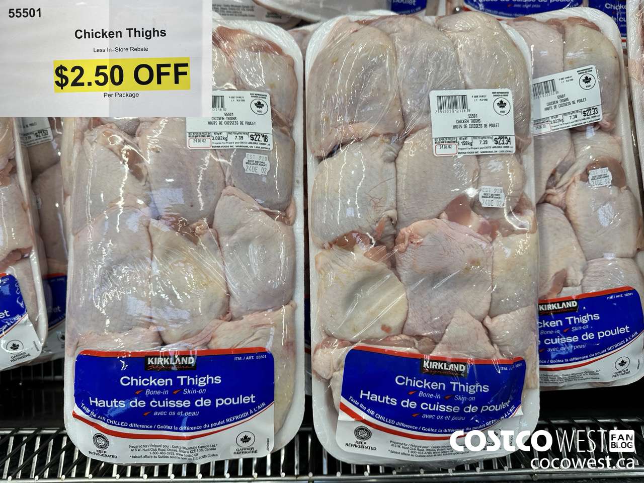55501 CHICKEN THIGHS BONE IN ($2.50 INSTANT SAVINGS)