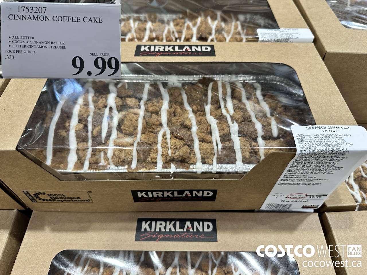 1753207 CINNAMON COFFEE CAKE $9.99
