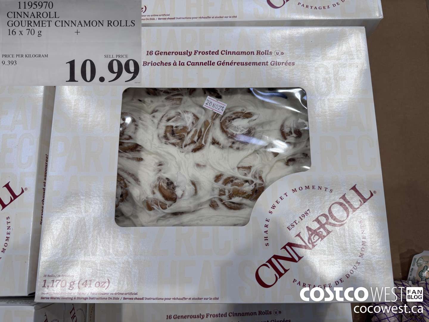 1195970 CINNAROLL GOURMET CINNAMON BUNS 25% MORE ICING 16 X 70G $10.99
