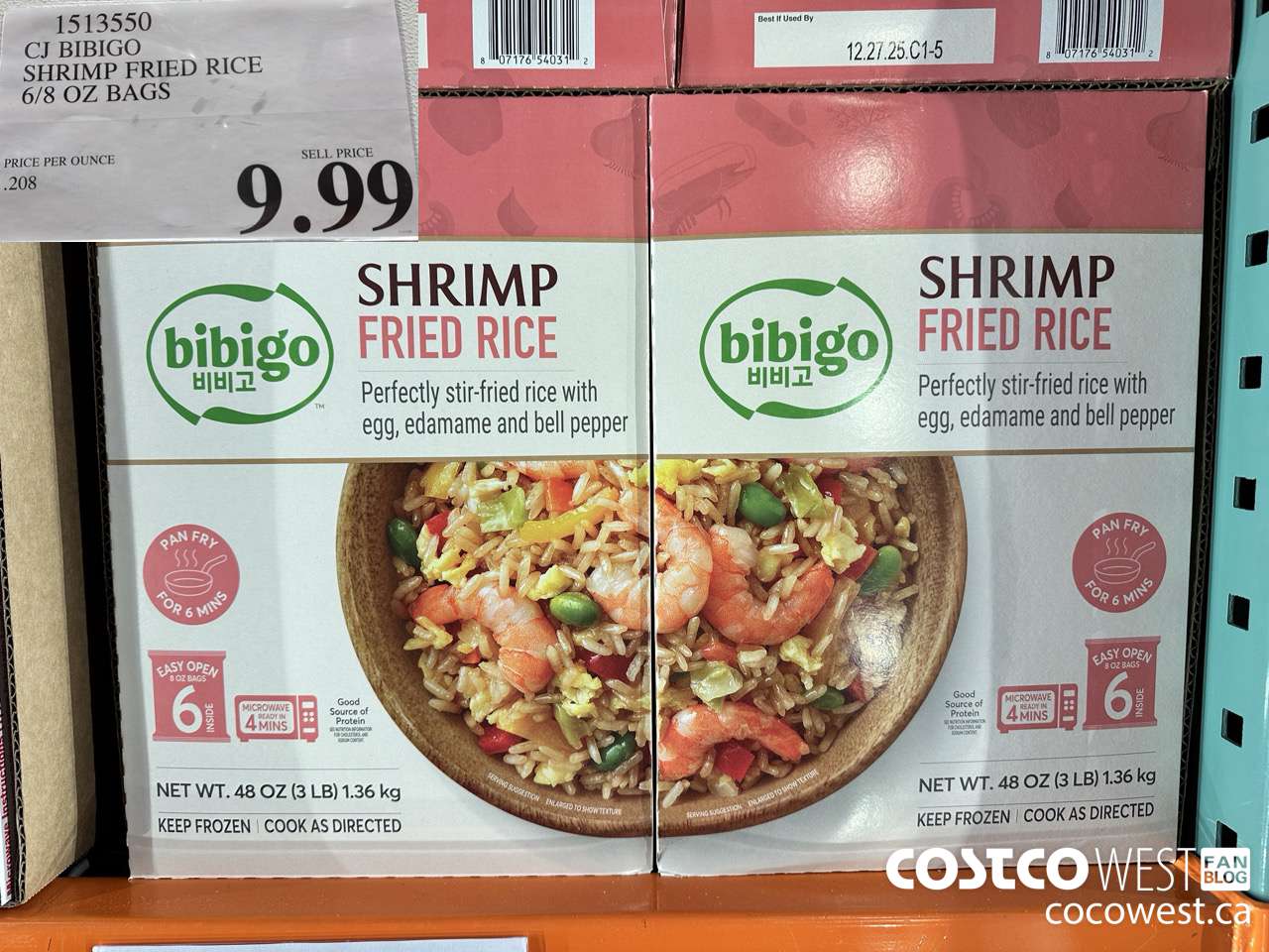 1513550 CJ BIBIGO SHRIMP FRIED RICE 6/8 OZ BAGS $9.99
