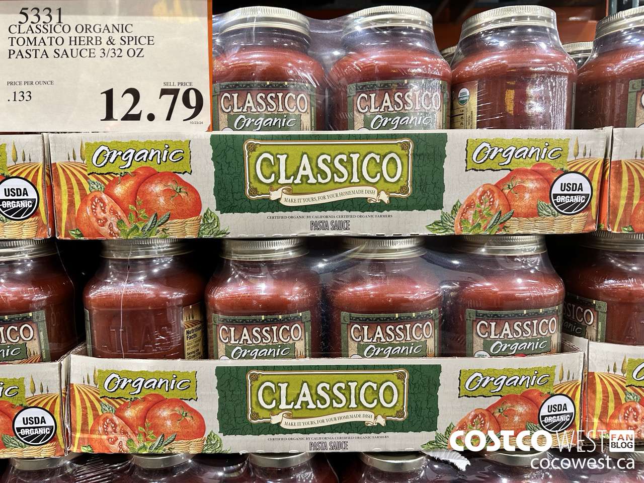 5331 CLASSICO ORGANIC TOMATO HERB & SPICE PASTA SAUCE 3/32 OZ $12.79