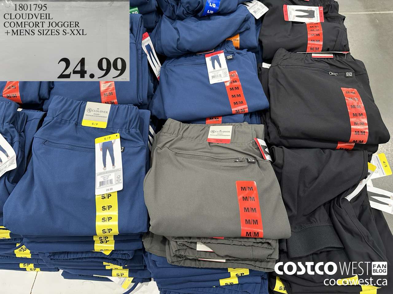 1801795 CLOUDVEIL COMFORT JOGGER MENS SIZES S-XXL $24.99