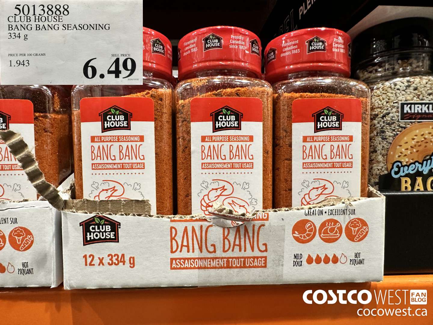 5013888 CLUB HOUSE BANG BANG SEASONING 334G $6.49