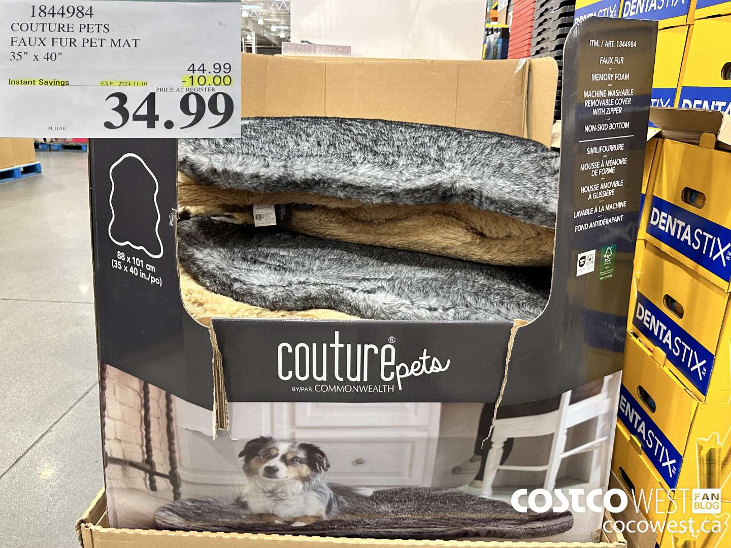 1844984 COUTURE PETS FAUX FUR PET MAT 35