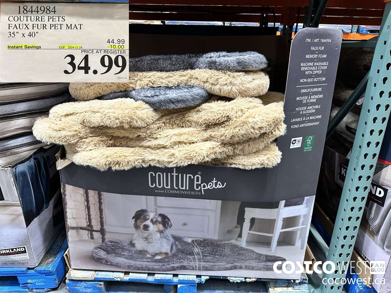 1844984 COUTURE PETS FAUX FUR PET MAT 35
