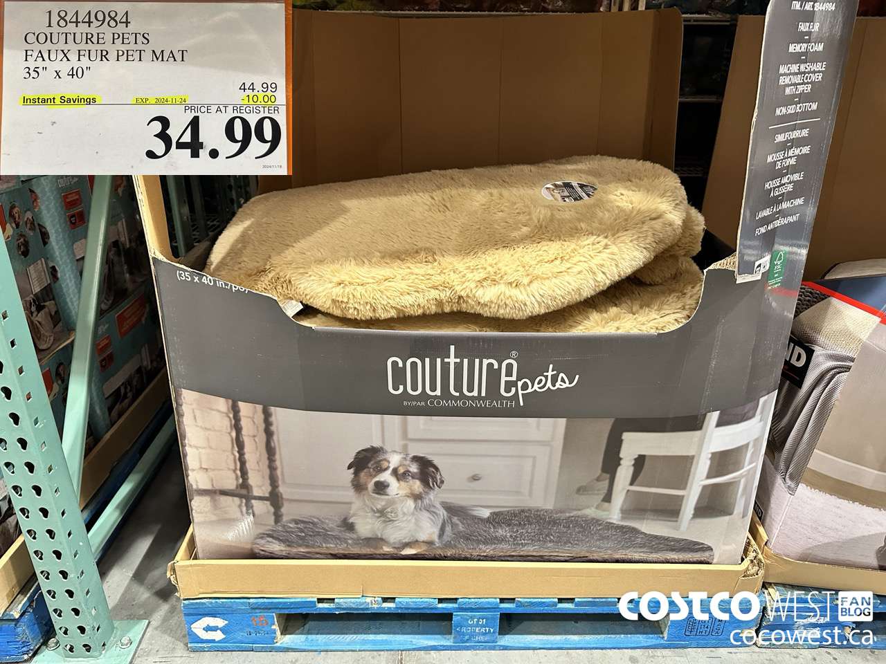 1844984 COUTURE PETS FAUX FUR PET MAT 35