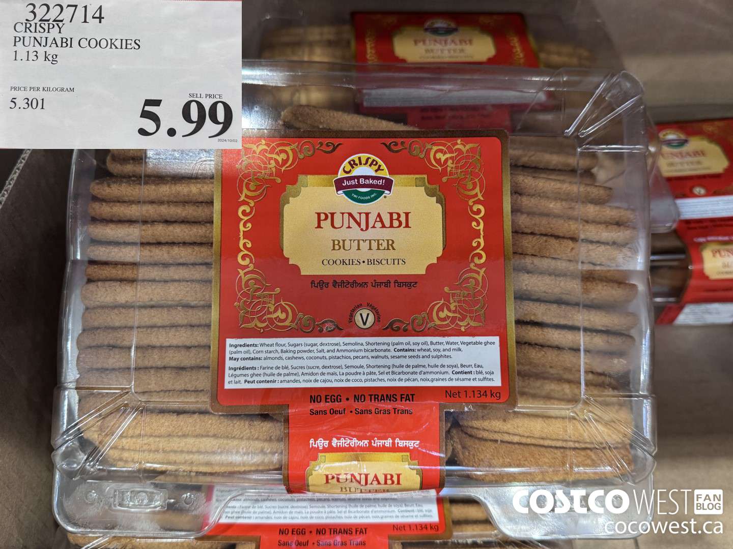 322714 CRISPY PUNJABI COOKIES 1.13KG $5.99