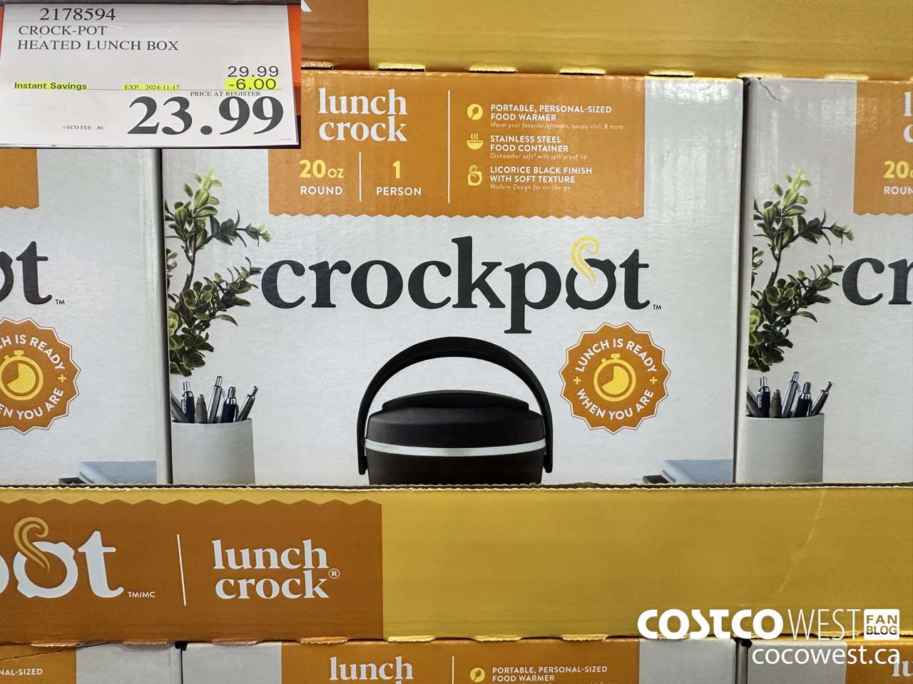 2178594 CROCK-POT HEATED LUNCH BOX ($6.00 INSTANT SAVINGS EXPIRES ON 2024-11-17) $23.99