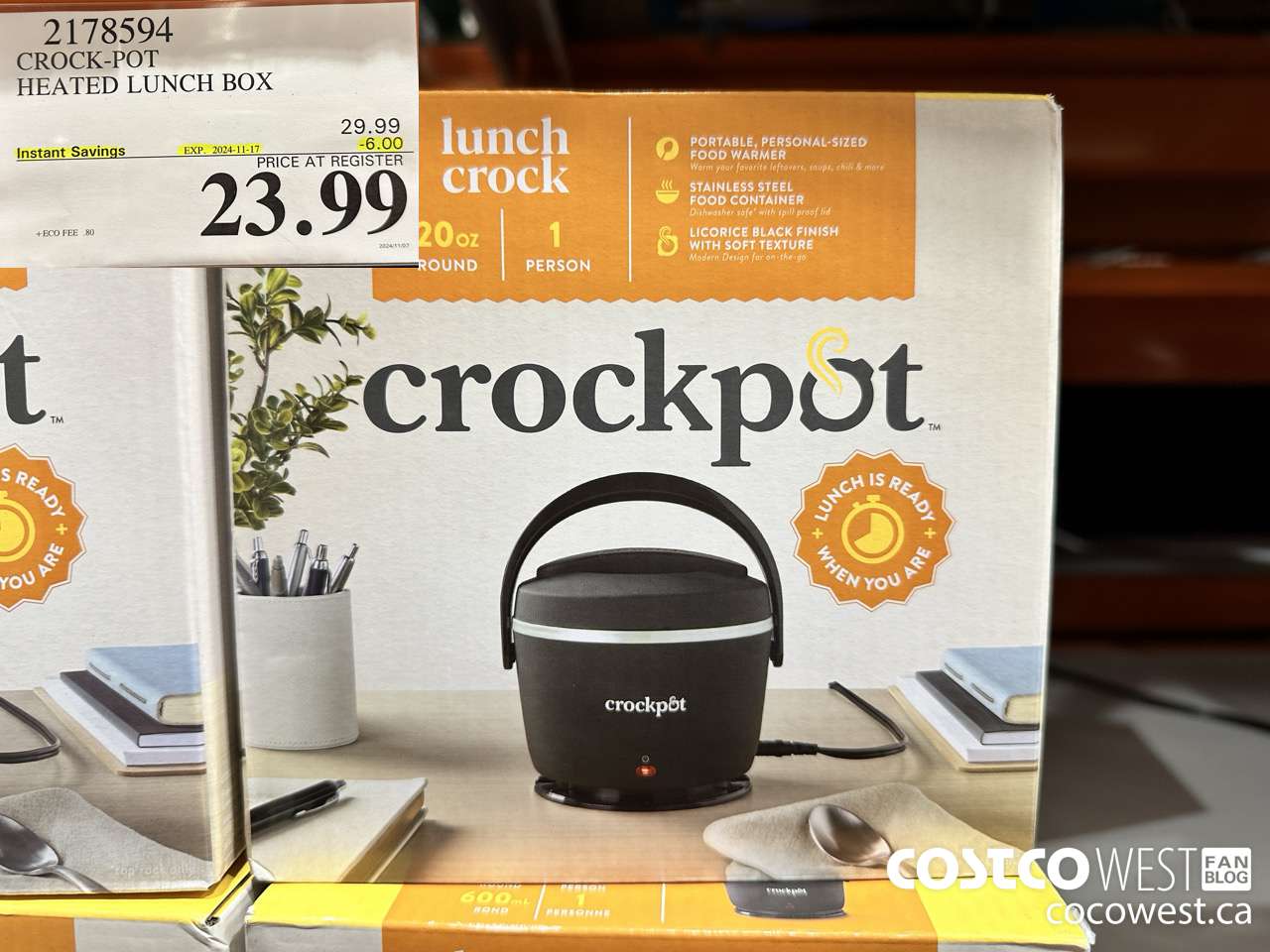 2178594 CROCK-POT HEATED LUNCH BOX ($6.00 INSTANT SAVINGS EXPIRES ON 2024-11-17) $23.99