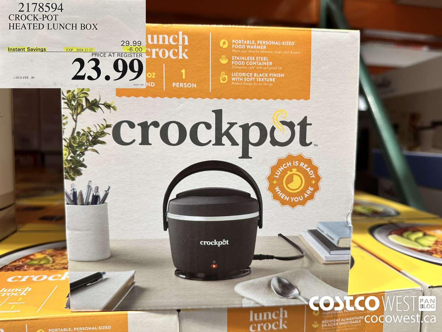 2178594 CROCK-POT HEATED LUNCH BOX ($6.00 INSTANT SAVINGS EXPIRES ON 2024-11-17) $23.99