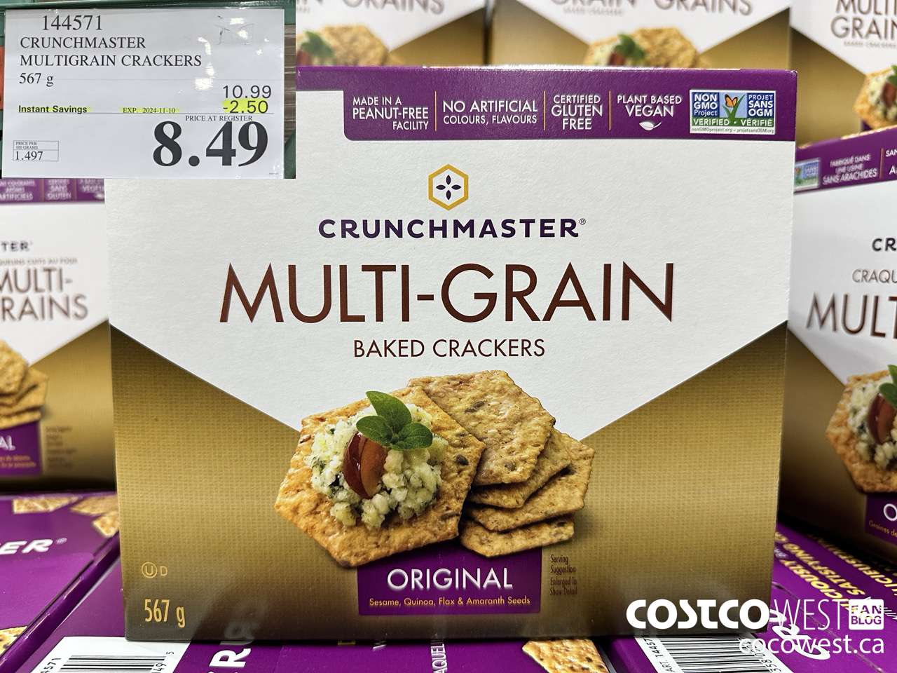 144571 CRUNCHMASTER MULTIGRAIN CRACKERS 567 G ($2.50 INSTANT SAVINGS EXPIRES ON 2024-11-10) $8.49