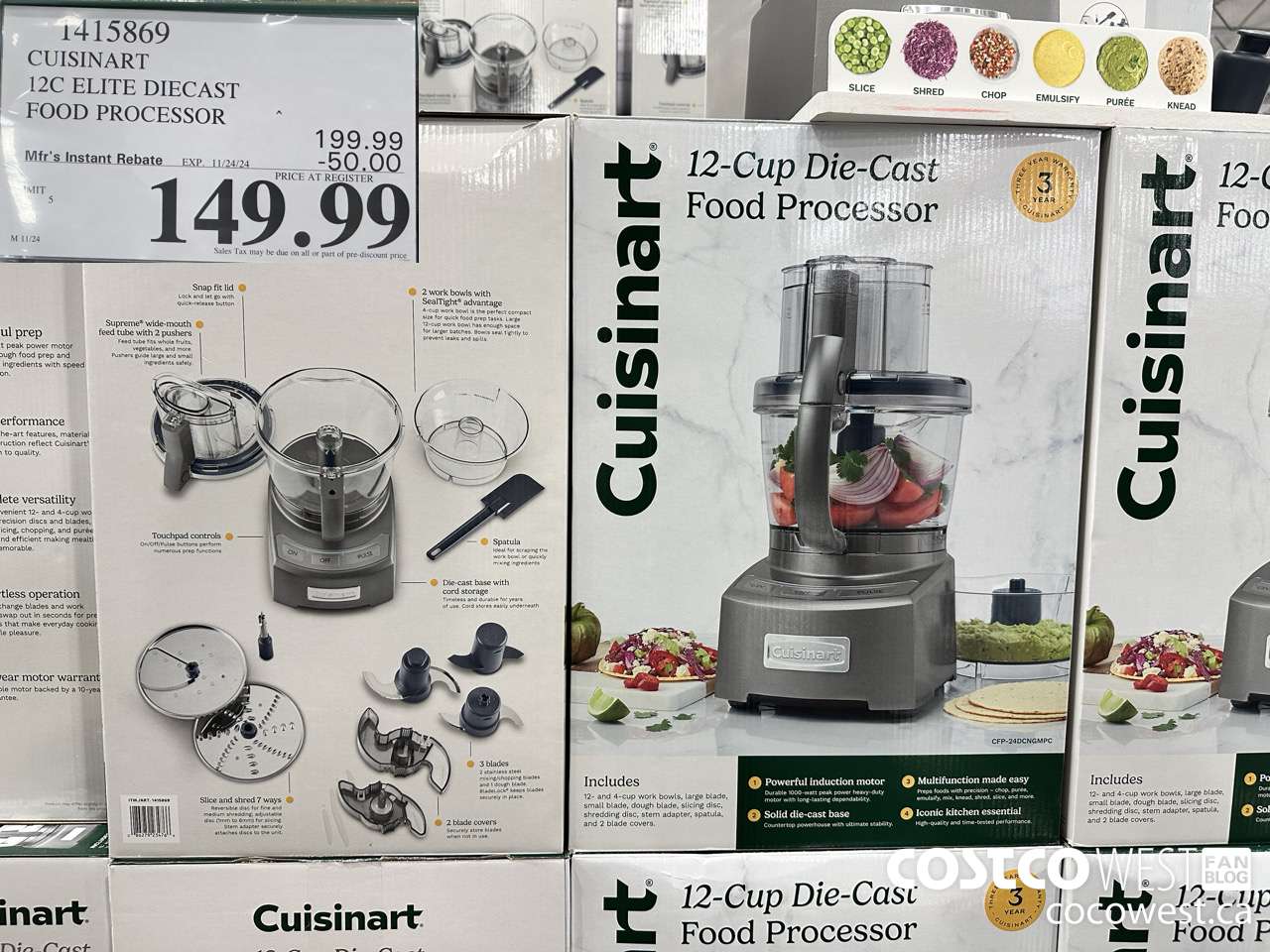 1415869 CUISINART 12C ELITE DIECAST FOOD PROCESSOR ($50.00 INSTANT SAVINGS EXPIRES ON 2024-11-24) $149.99