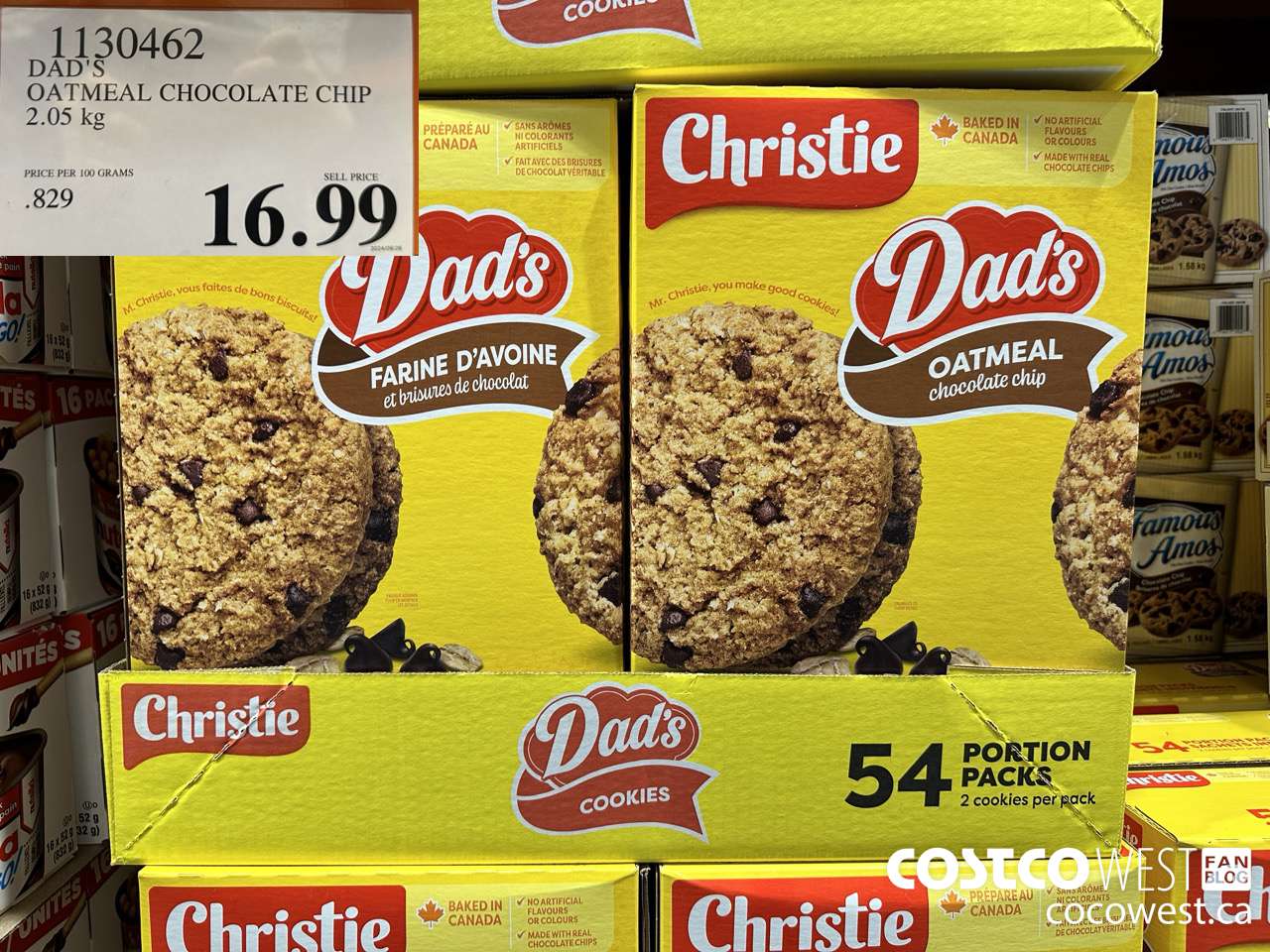 1130462 DAD'S OATMEAL CHOCOLATE CHIP 2.05KG $16.99