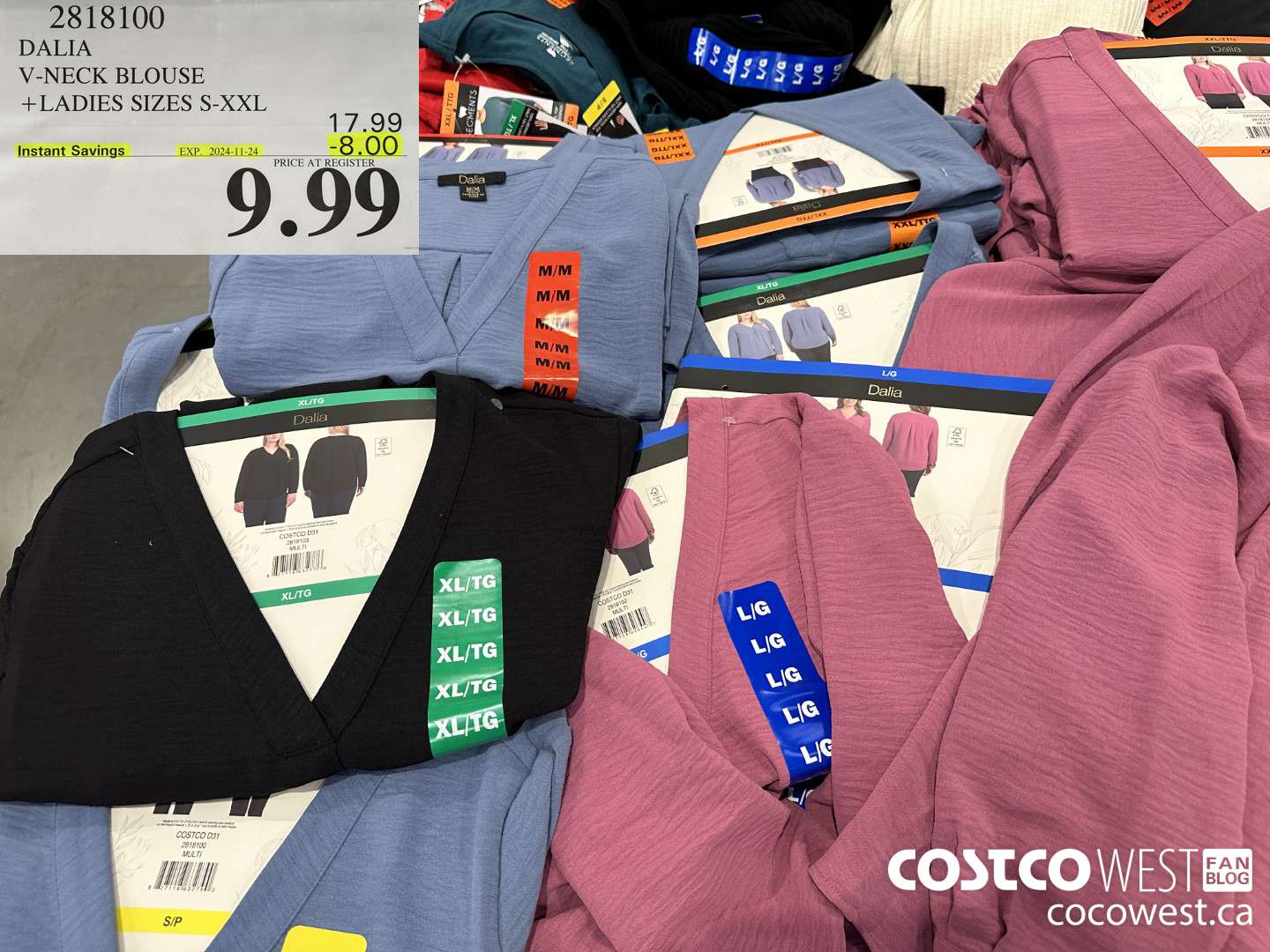 2818100 DALIA V-NECK BLOUSE LADIES SIZES S-XXL ($8.00 INSTANT SAVINGS EXPIRES ON 2024-11-24) $9.99