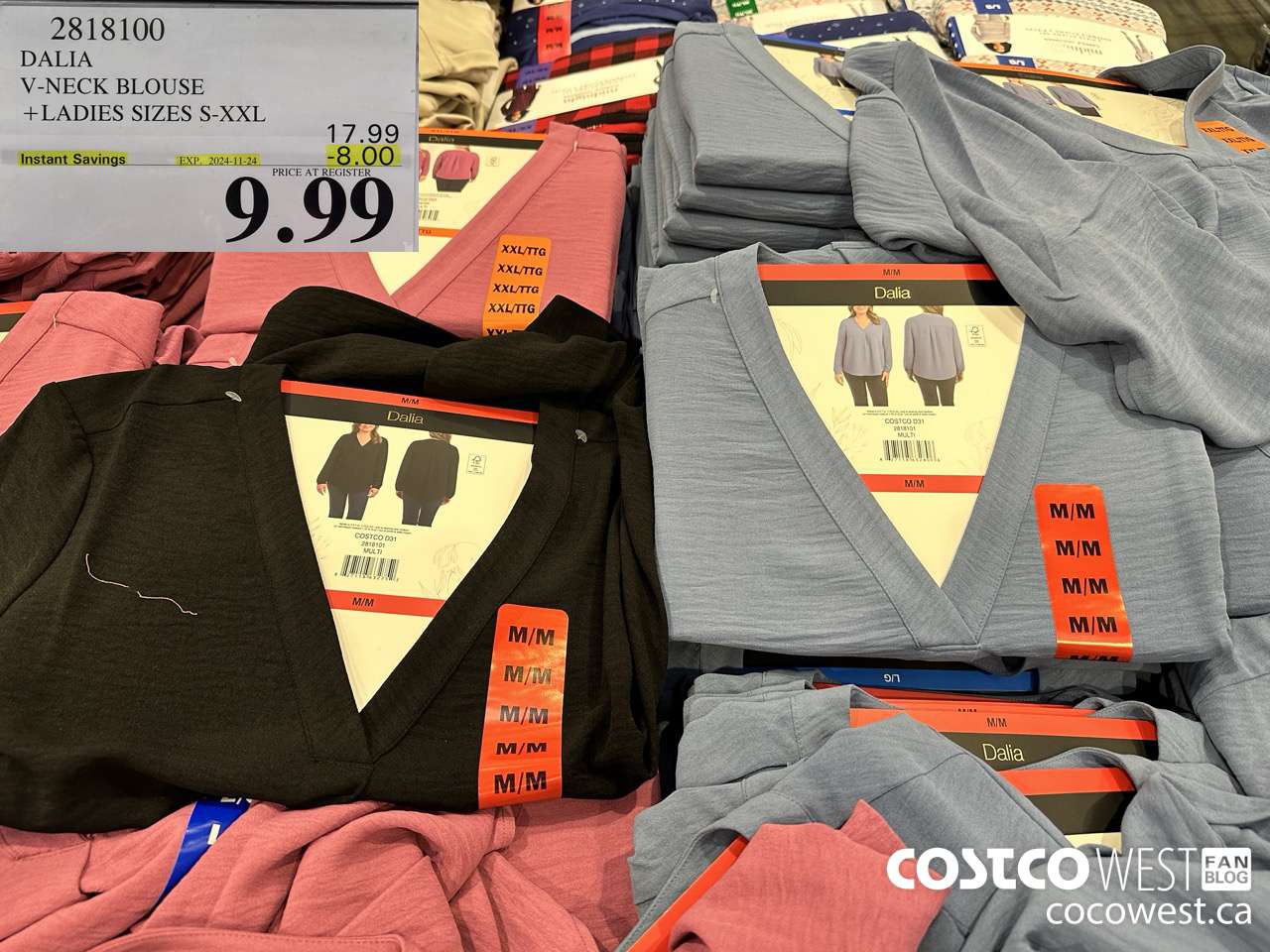 2818100 DALIA V-NECK BLOUSE LADIES SIZES S-XXL ($8.00 INSTANT SAVINGS EXPIRES ON 2024-11-24) $9.99