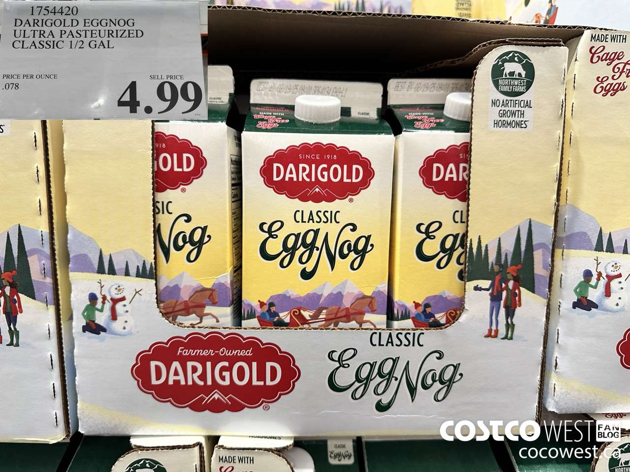 1754420 DARIGOLD EGGNOG ULTRA PASTEURIZED CLASSIC 1/2GAL $4.99