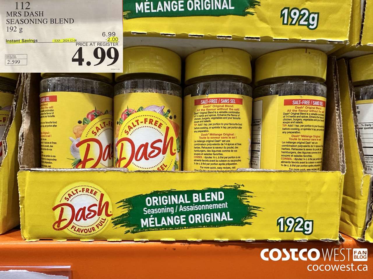 112 DASH ORIGINAL BLEND 192 g ($2.00 INSTANT SAVINGS EXPIRES ON 2024-12-08) $4.99