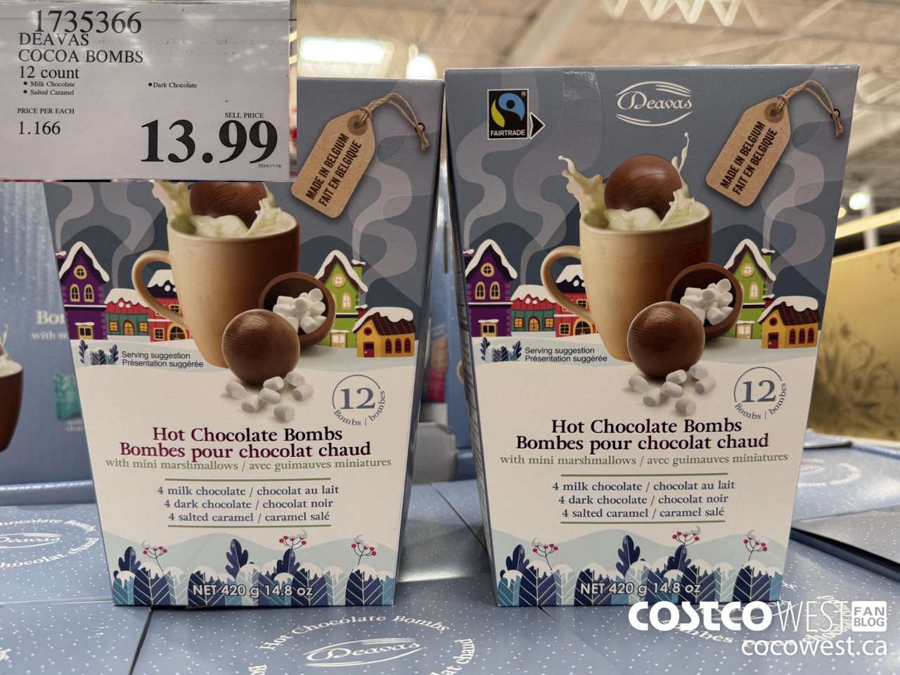 1735366 DEAVAS COCOA BOMBS 12 COUNT $13.99