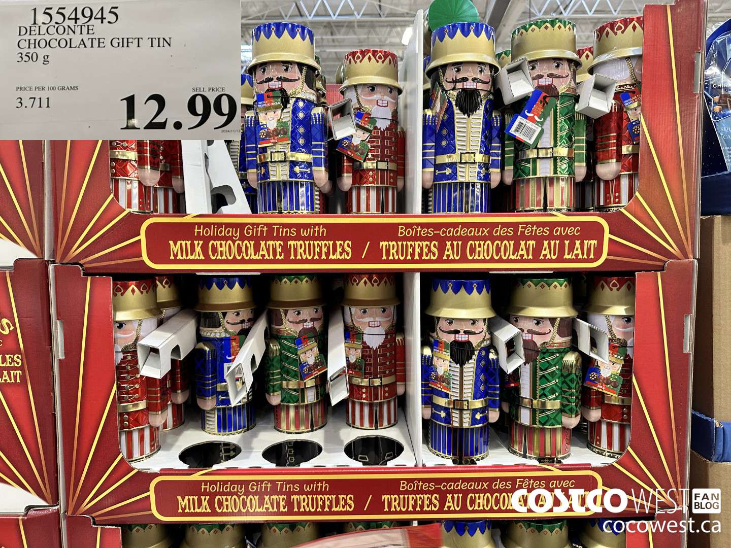 1554945 DELCONTE CHOCOLATE GIFT TIN 350 g $12.99