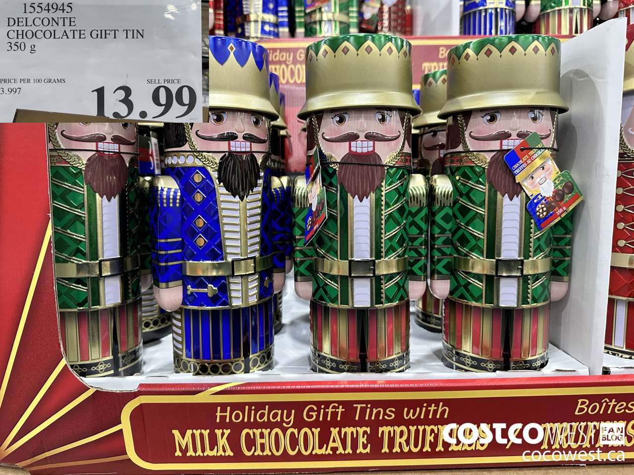 1554945 DELCONTE CHOCOLATE GIFT TIN 350 g $13.99