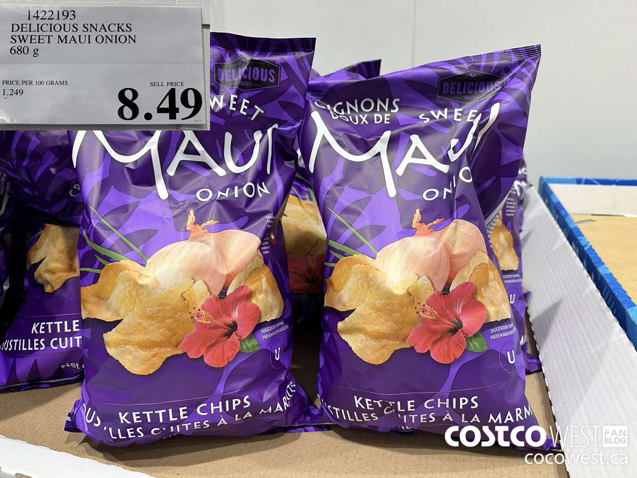 1422193 DELICIOUS SNACKS SWEET MAUI ONION 680 g $8.49
