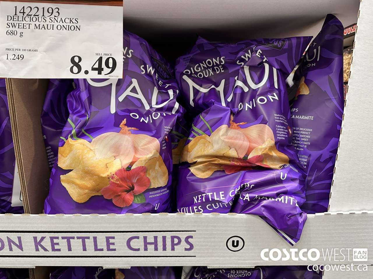 1422193 DELICIOUS SNACKS SWEET MAUI ONION 680 g $8.49