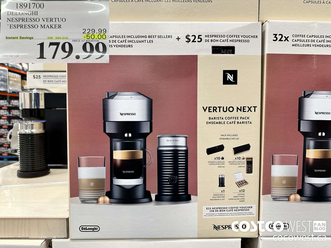 1891700 DELONGHI NESPRESSO VERTUO ESPRESSO MAKER ($50.00 INSTANT SAVINGS EXPIRES ON 2024-12-01) $179.99