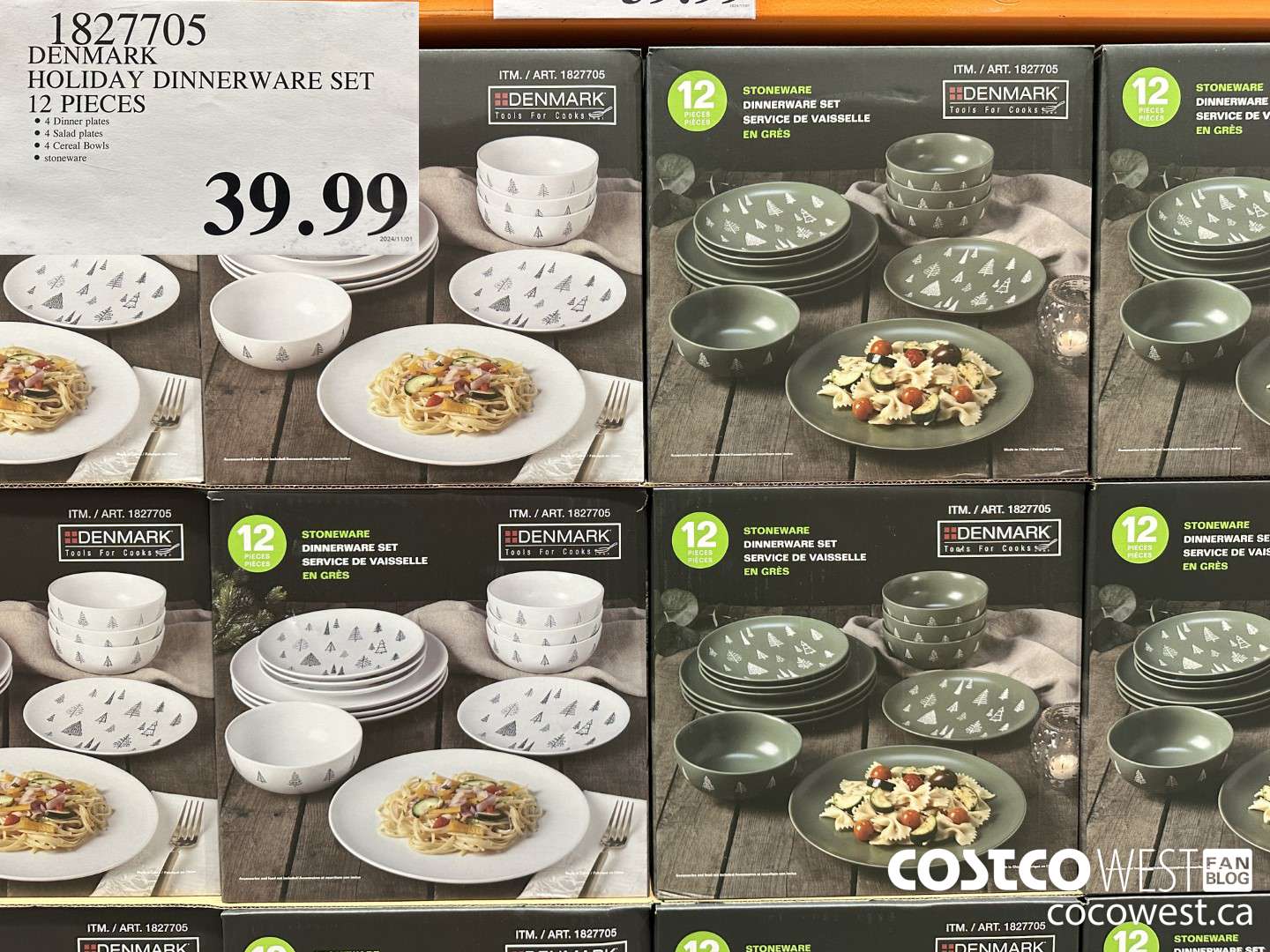 1827705 DENMARK HOLIDAY DINNERWARE SET 12 PIECES $39.99