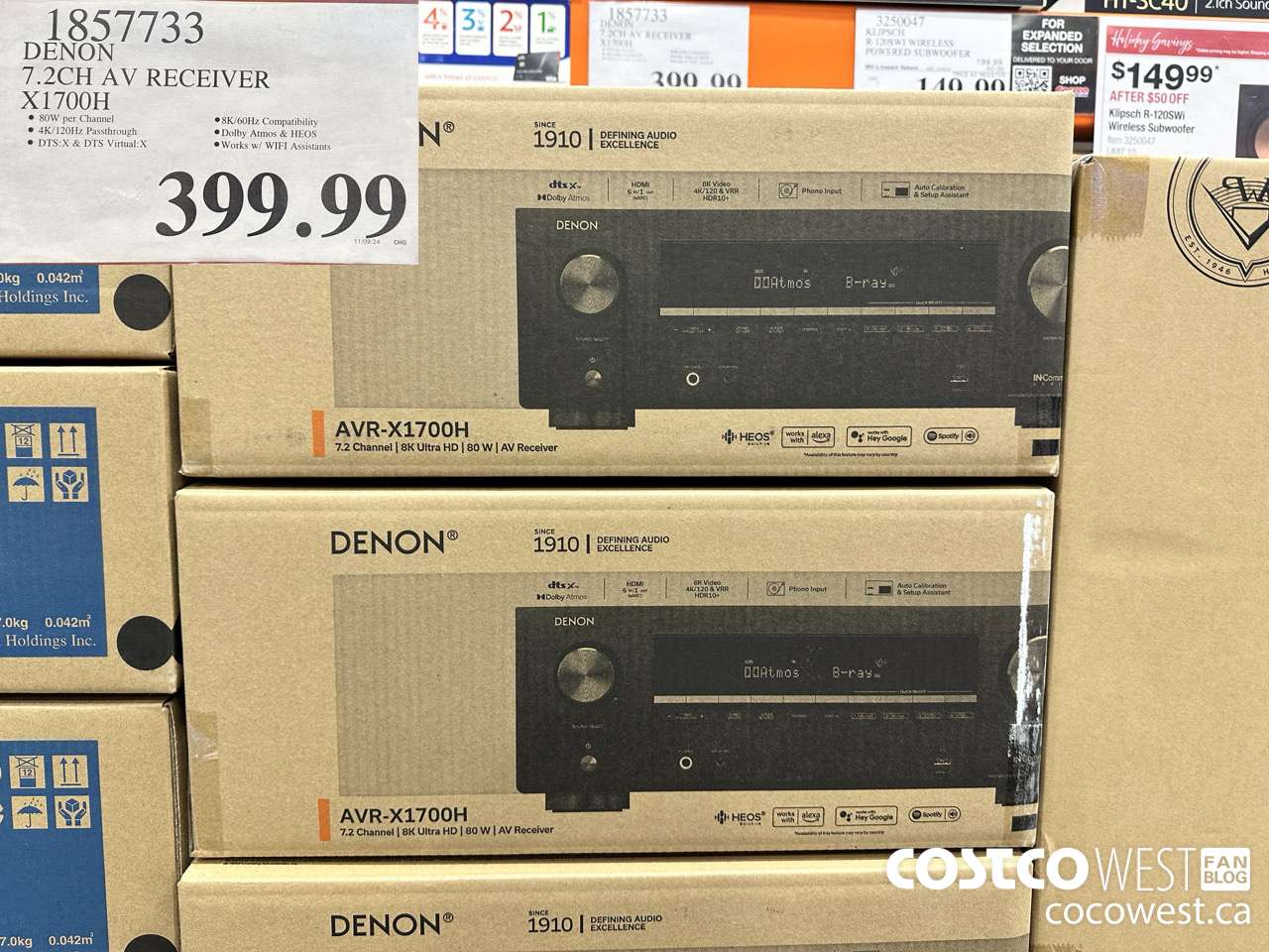 1857733 DENON 7.2CH AV RECEIVER X1700H $399.99